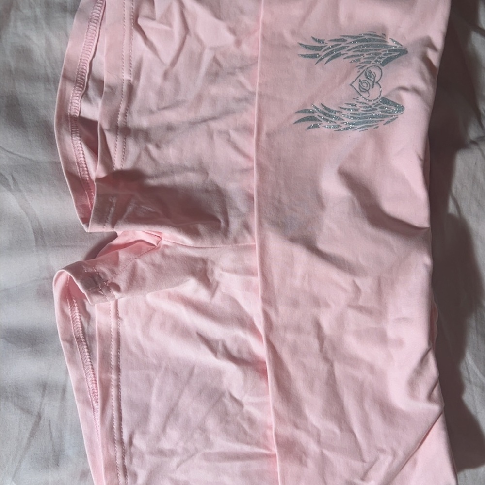 Pink Shorts with Silver Graphic